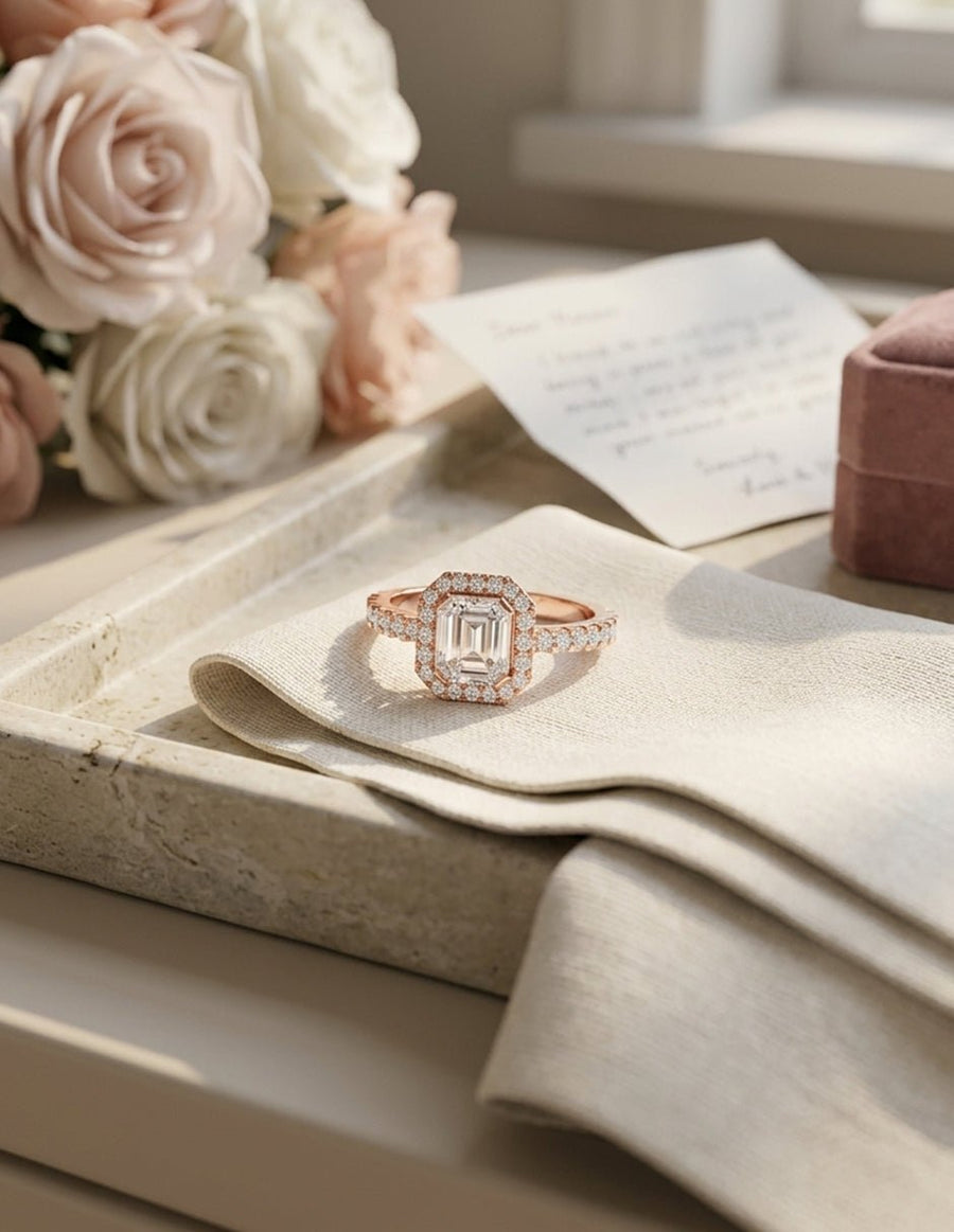 Anillo de compromiso - halo - AMORE441-AS-LG