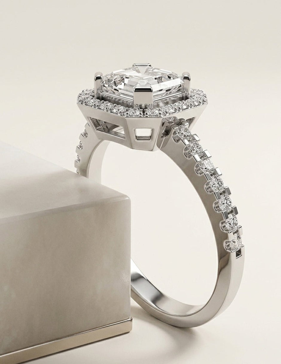 Anillo de compromiso - halo - AMORE441-AS-LG