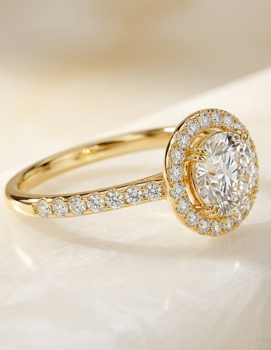 Anillo de compromiso - halo - AMORE443-RD-LG