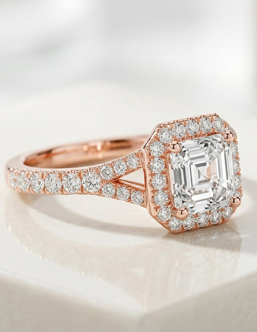 Anillo de compromiso - halo - AMORE444-AS-LG