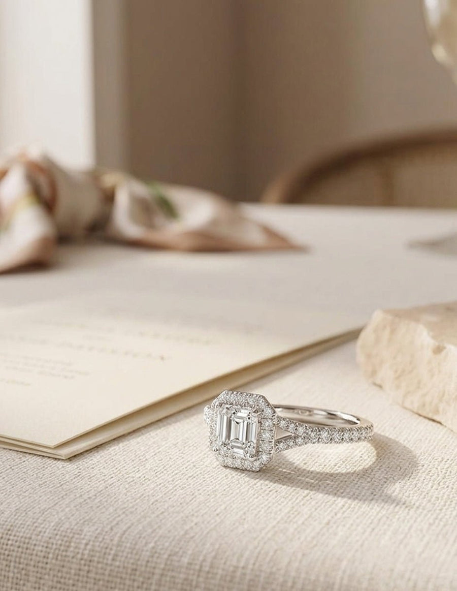 Anillo de compromiso - halo - AMORE444-AS-LG