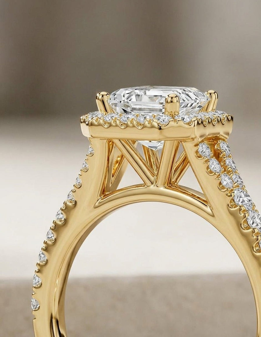 Anillo de compromiso - halo - AMORE444-AS-LG
