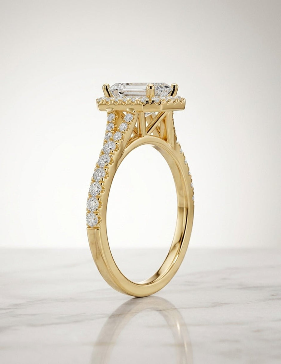 Anillo de compromiso - halo - AMORE444-EM-LG