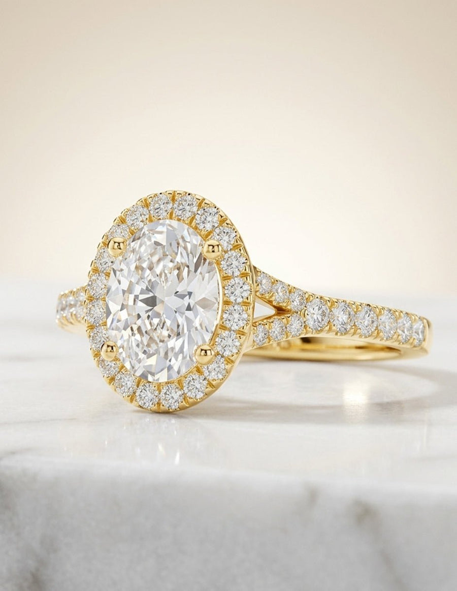 Anillo de compromiso - halo - AMORE444-OV-LG