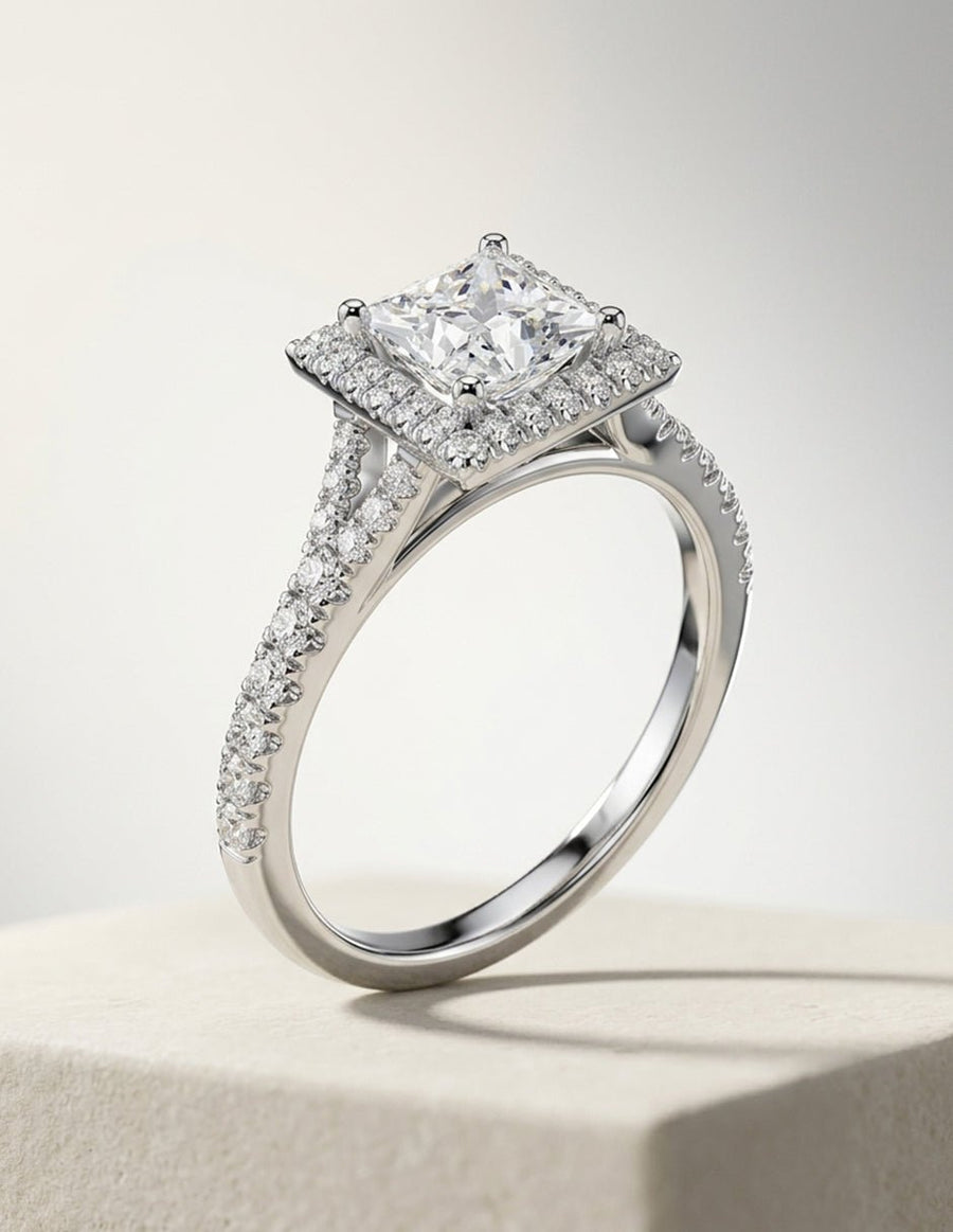 Anillo de compromiso - halo - AMORE444-PR-LG