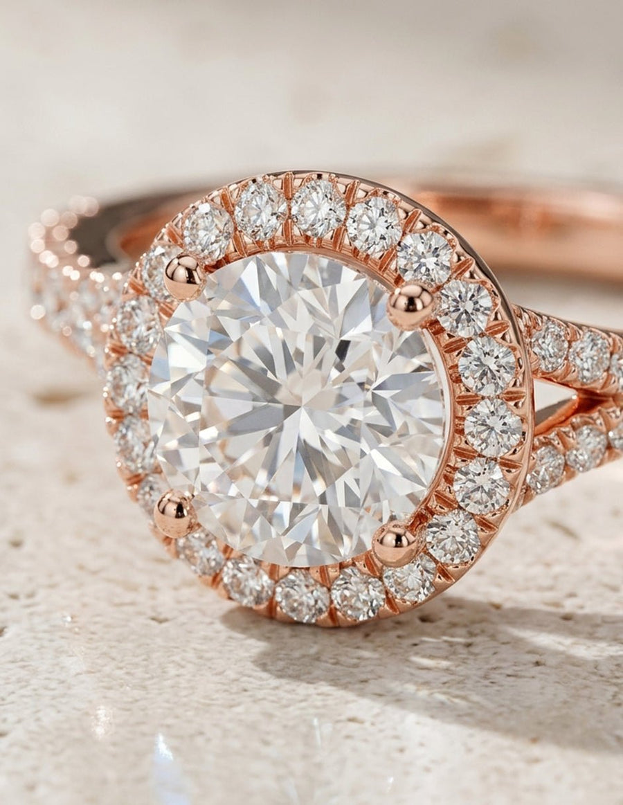 Anillo de compromiso - halo - AMORE444-RD-LG