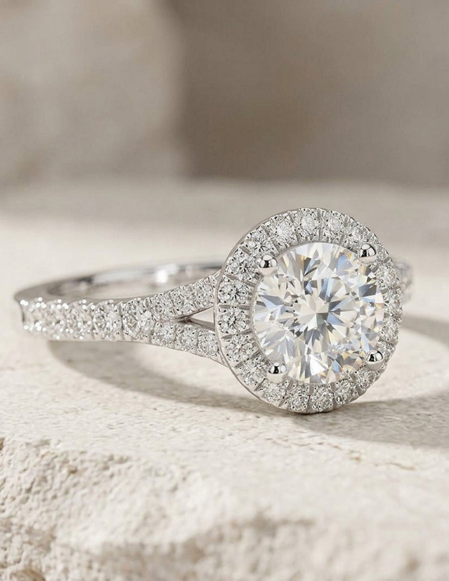 Anillo de compromiso - halo - AMORE444-RD-LG
