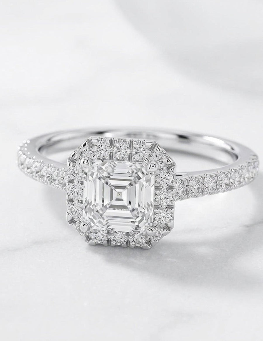 Anillo de compromiso - halo - AMORE445-AS-LG