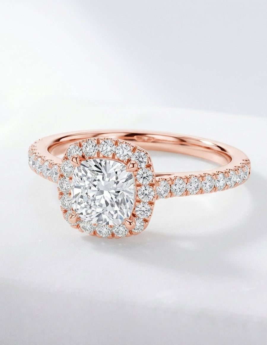 Anillo de compromiso - halo - AMORE445-CU-LG