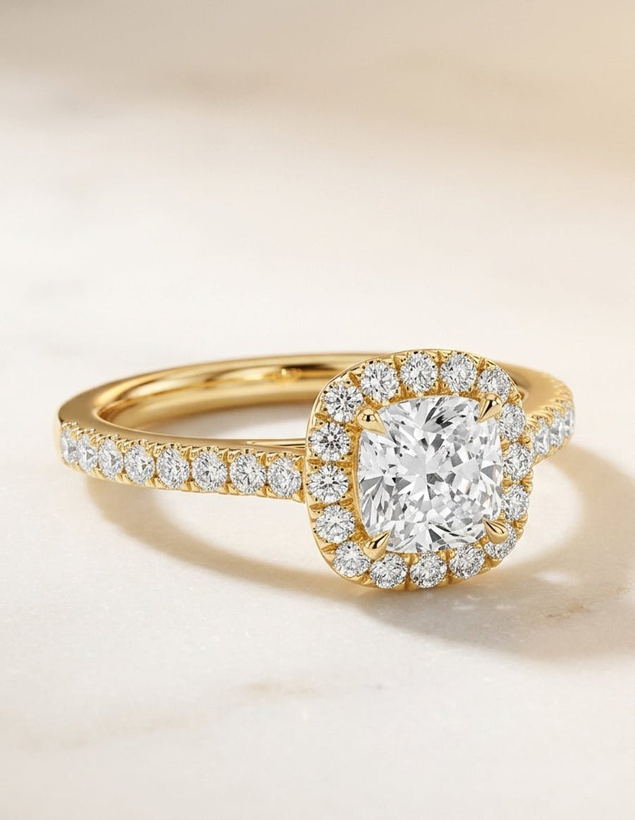 Anillo de compromiso - halo - AMORE445-CU-LG