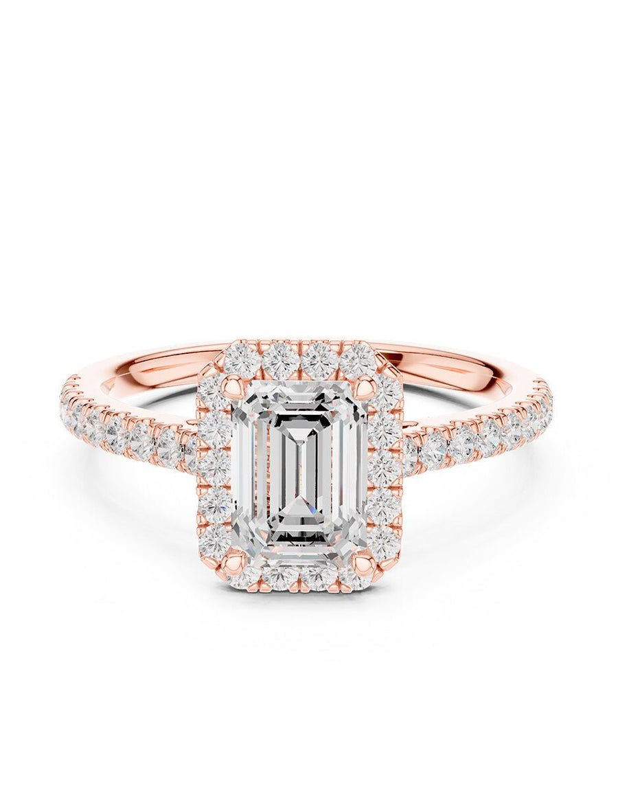 Anillo de compromiso - halo - AMORE445-EM-LG