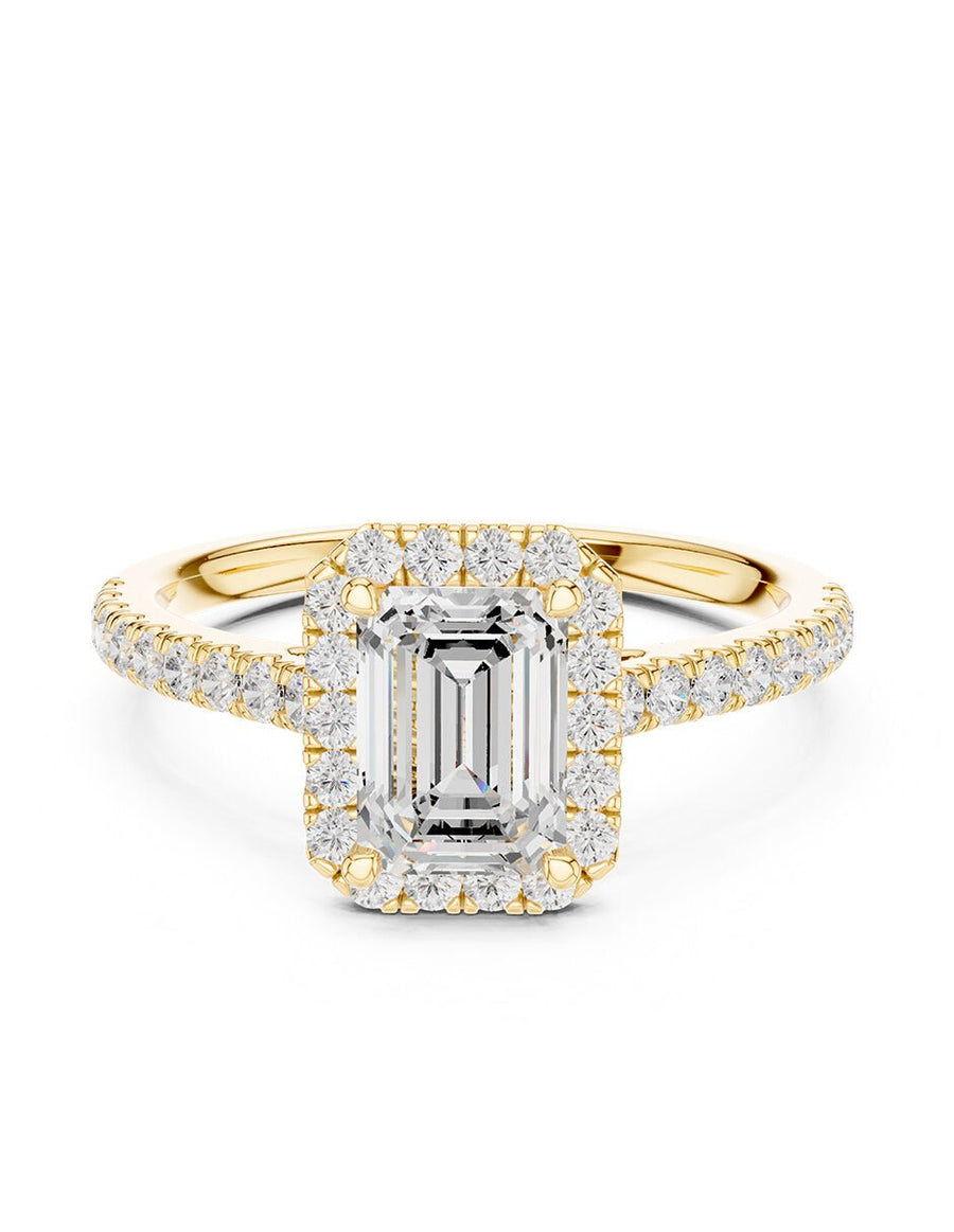 Anillo de compromiso - halo - AMORE445-EM-LG