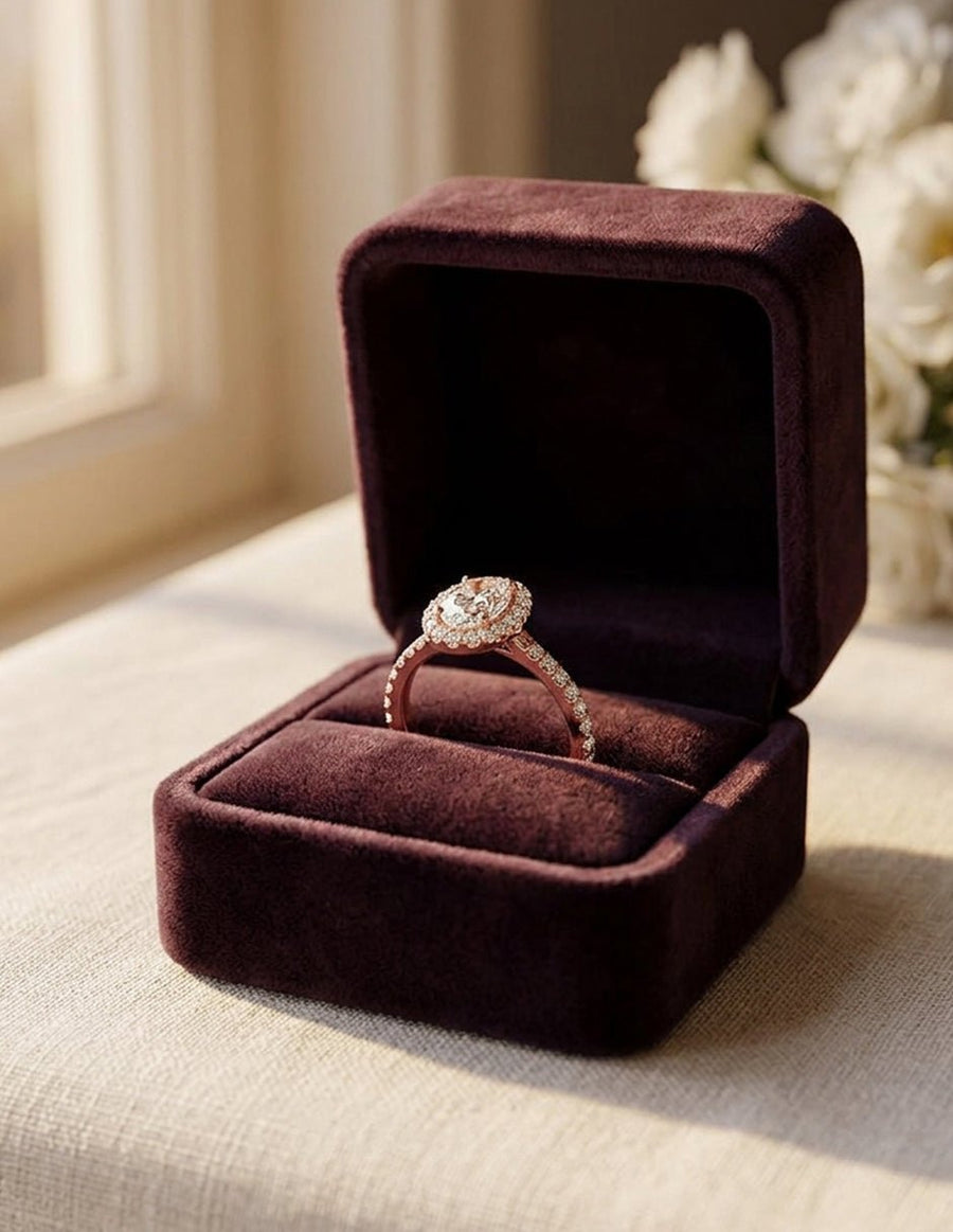 Anillo de compromiso - halo - AMORE446-OV-LG