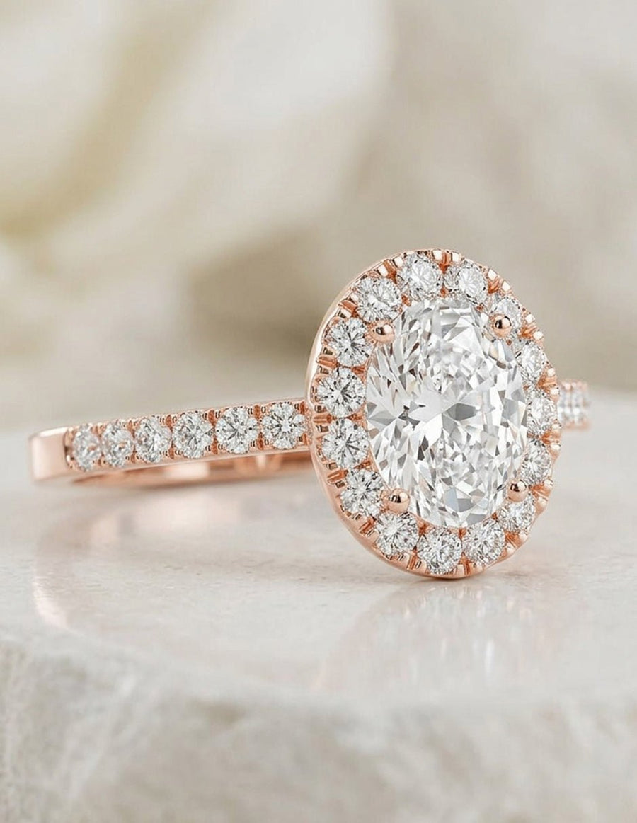 Anillo de compromiso - halo - AMORE446-OV-LG