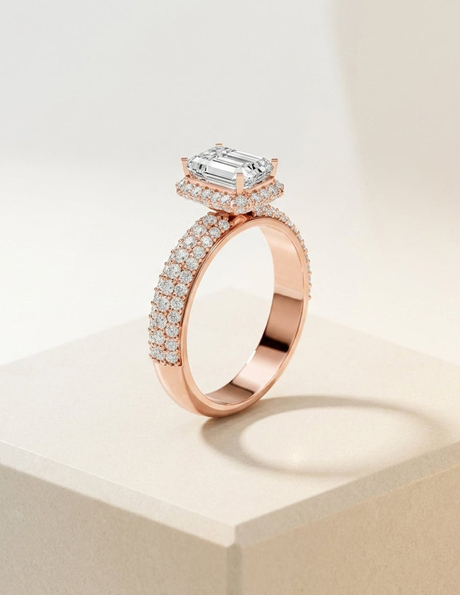 Anillo de compromiso - halo - AMORE447-EM-LG