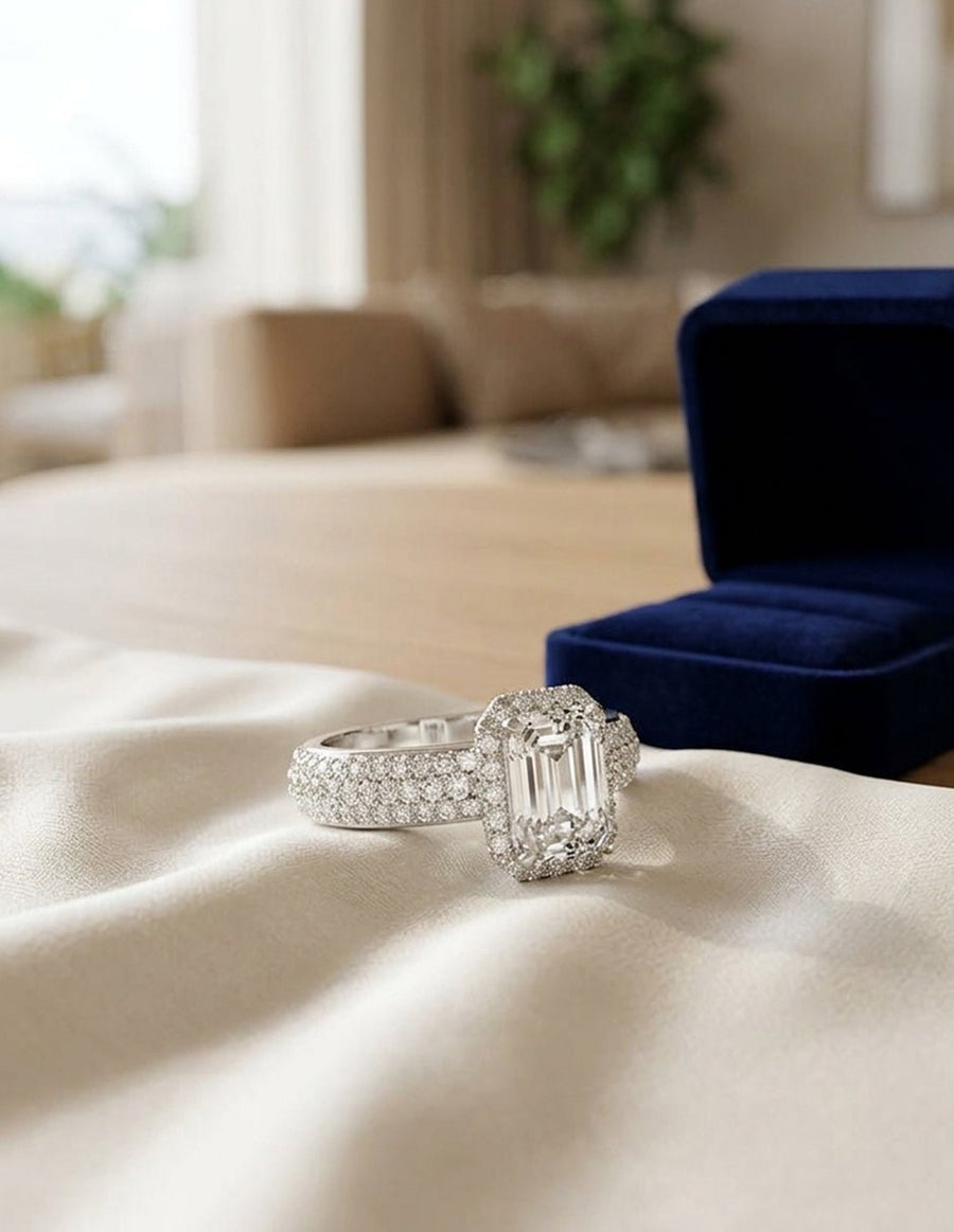 Anillo de compromiso - halo - AMORE447-EM-LG