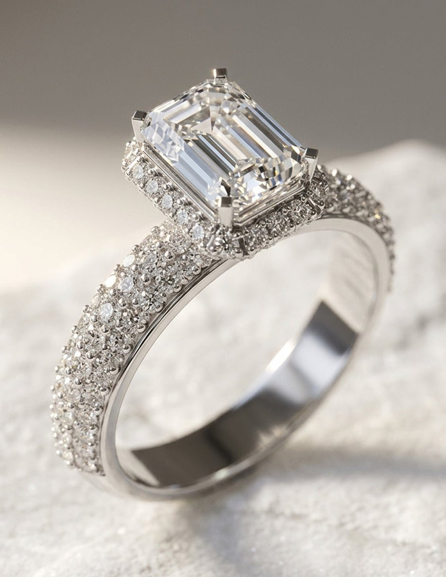 Anillo de compromiso - halo - AMORE447-EM-LG