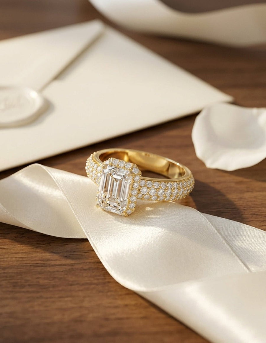 Anillo de compromiso - halo - AMORE447-EM-LG