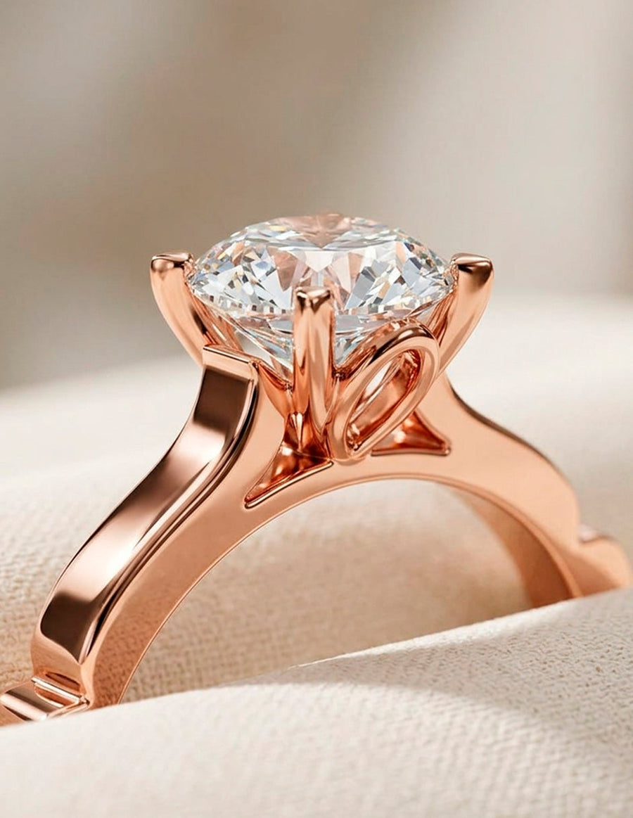 Anillo de Compromiso - solitario - AMORE45-RD-CZ