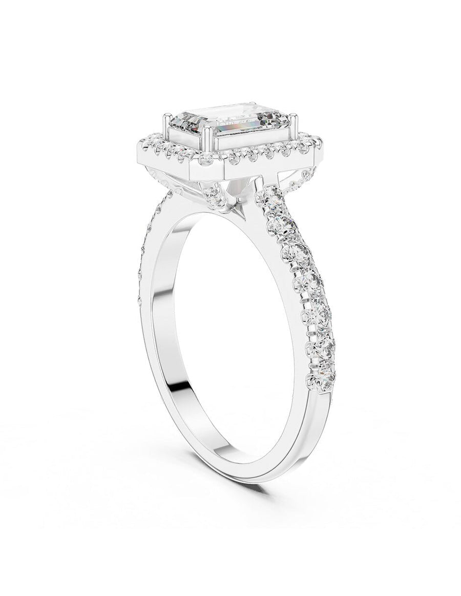 Anillo de compromiso - halo - AMORE450-EM-LG