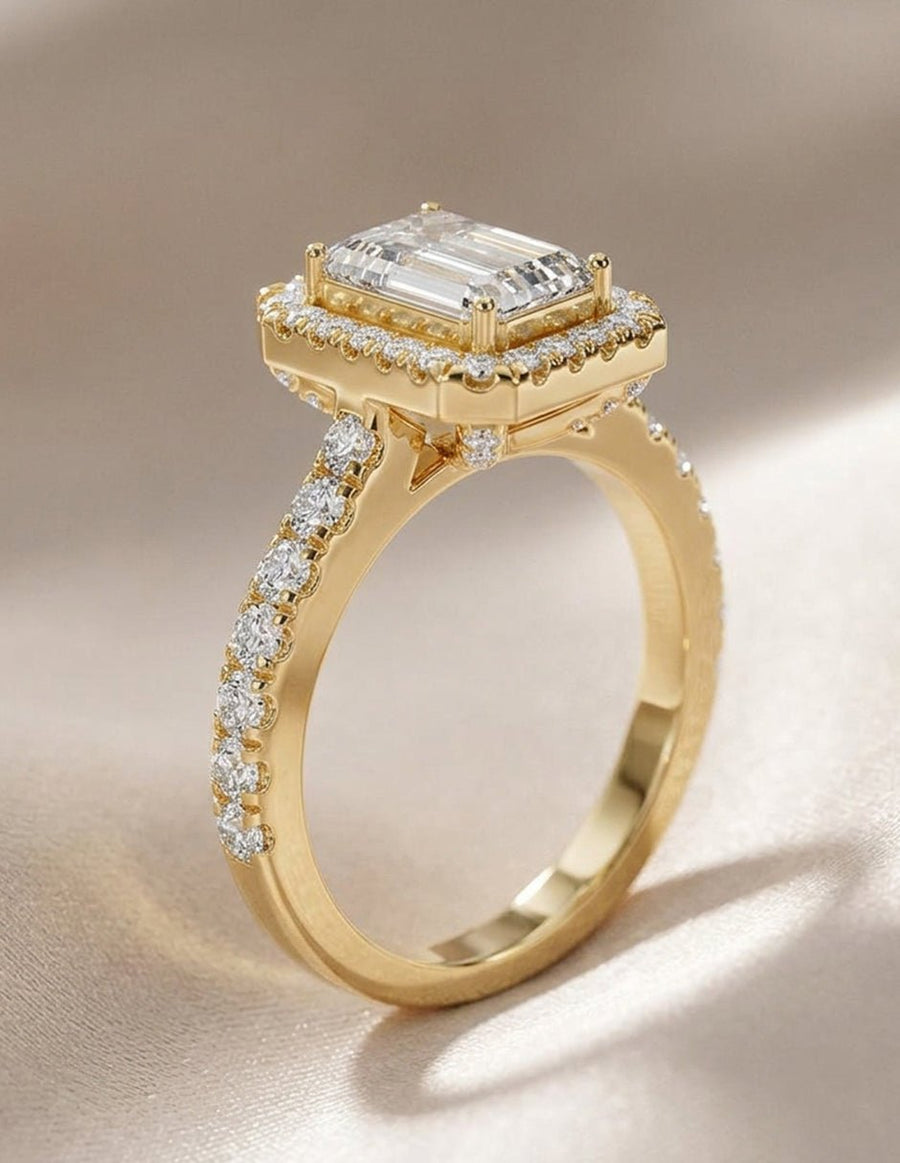 Anillo de compromiso - halo - AMORE450-EM-LG