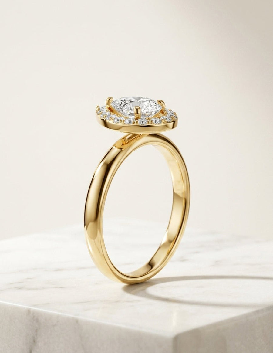 Anillo de compromiso - halo - AMORE451-PE-LG