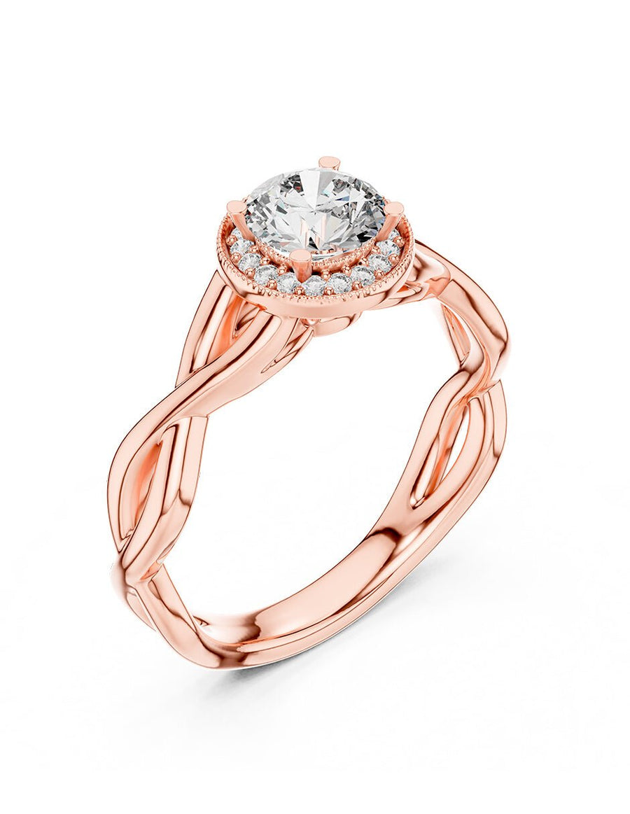 Anillo de compromiso - halo - AMORE452-RD-LG
