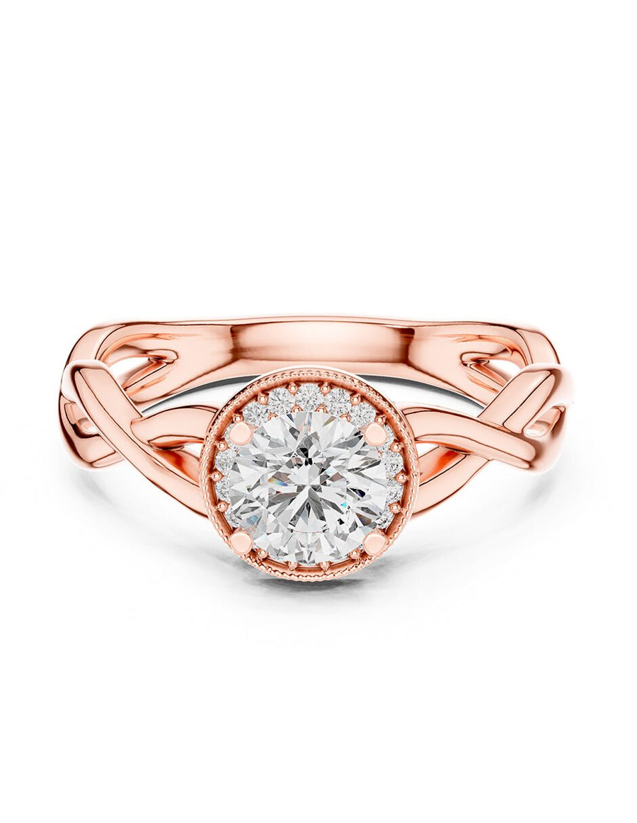 Anillo de compromiso - halo - AMORE452-RD-LG