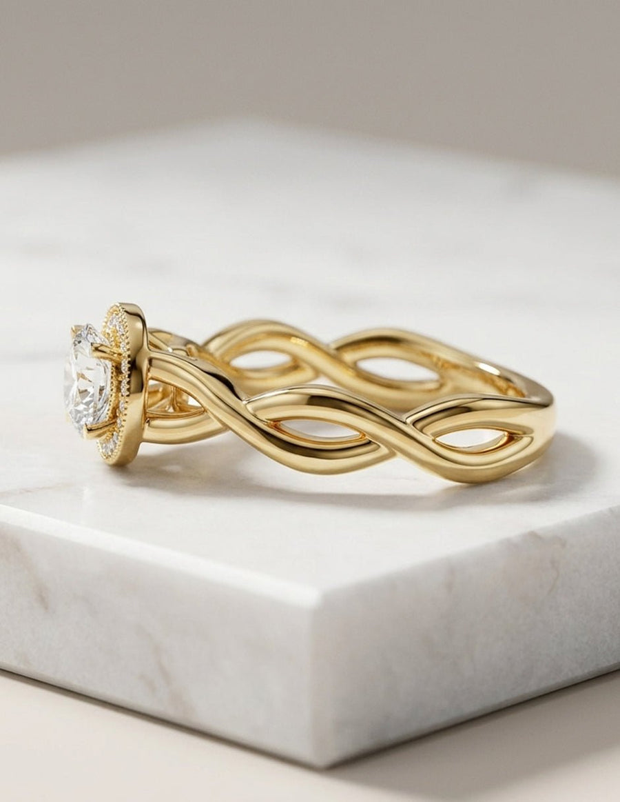 Anillo de compromiso - halo - AMORE452-RD-LG