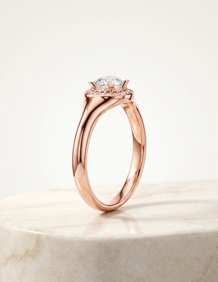 Anillo de compromiso - halo - AMORE454-RD-LG