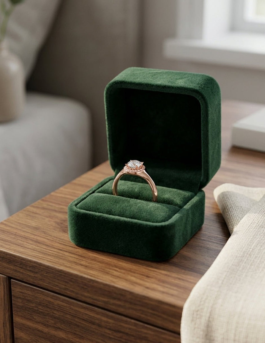 Anillo de compromiso - halo - AMORE454-RD-LG