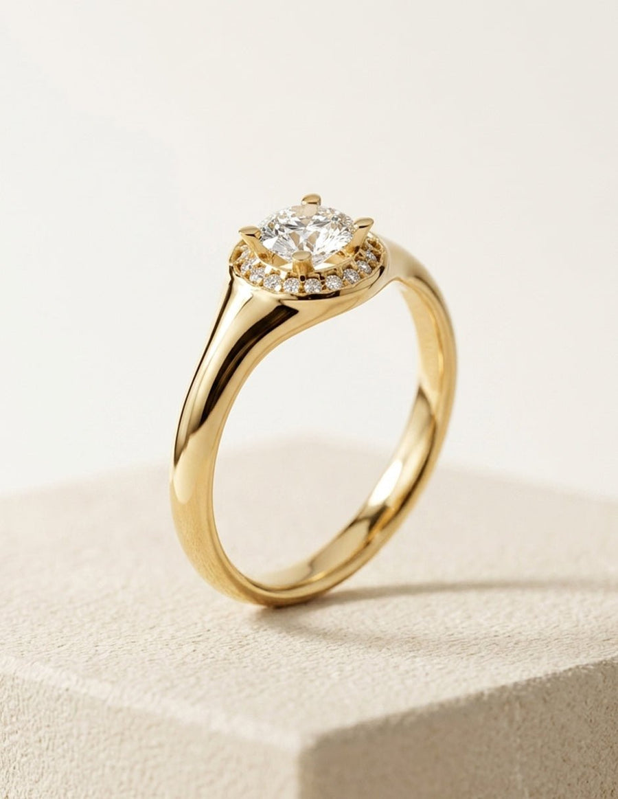Anillo de compromiso - halo - AMORE454-RD-LG