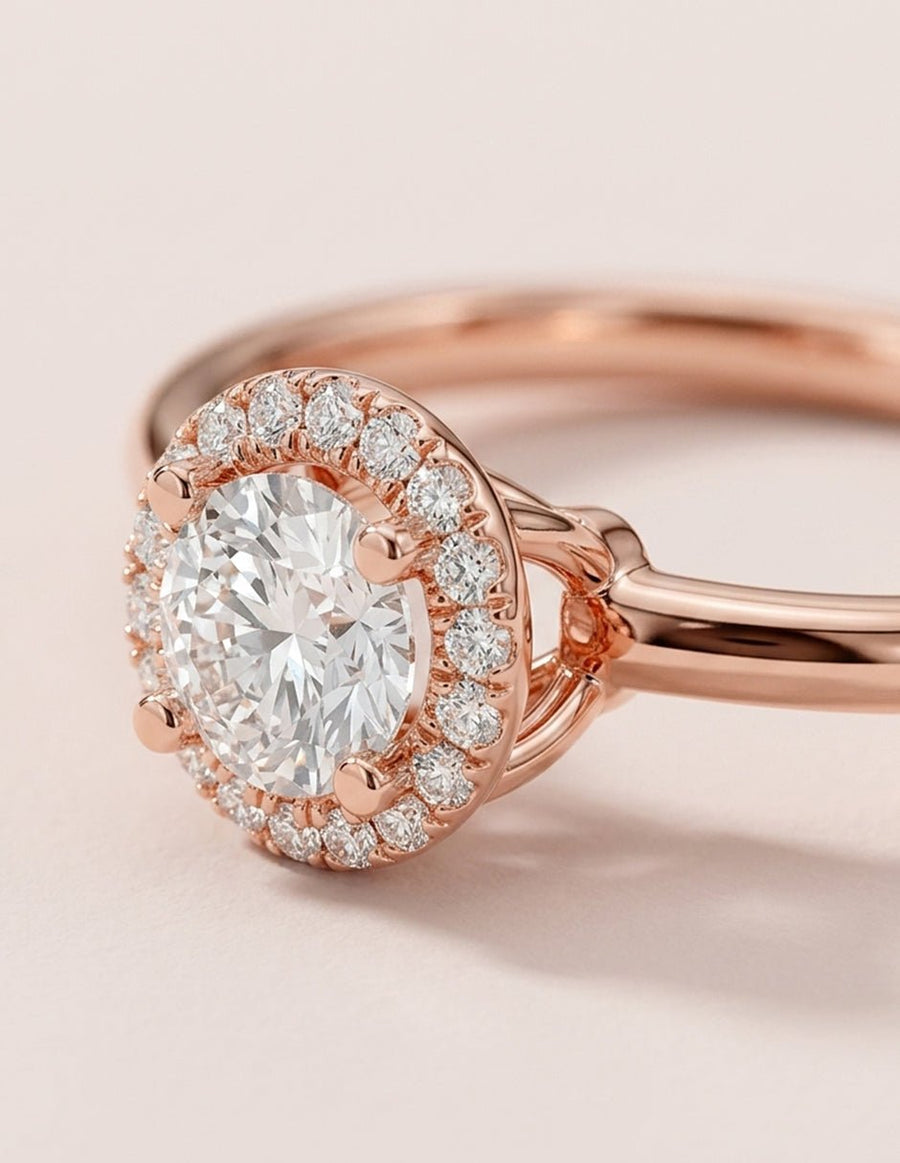 Anillo de compromiso - halo - AMORE455-RD-LG