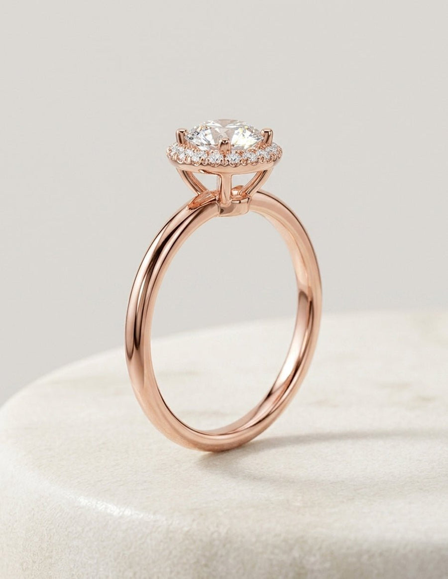 Anillo de compromiso - halo - AMORE455-RD-LG