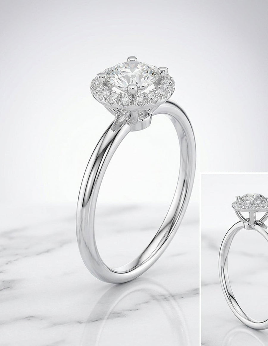 Anillo de compromiso - halo - AMORE455-RD-LG