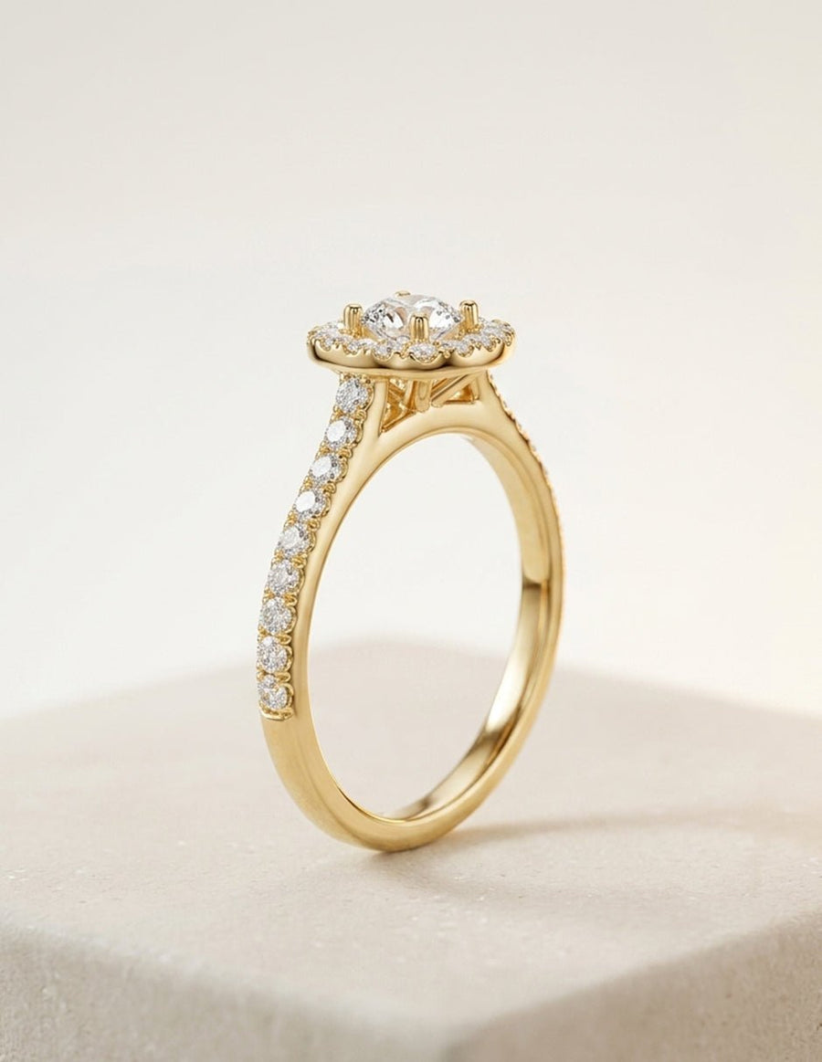 Anillo de compromiso - halo - AMORE456-RD-LG