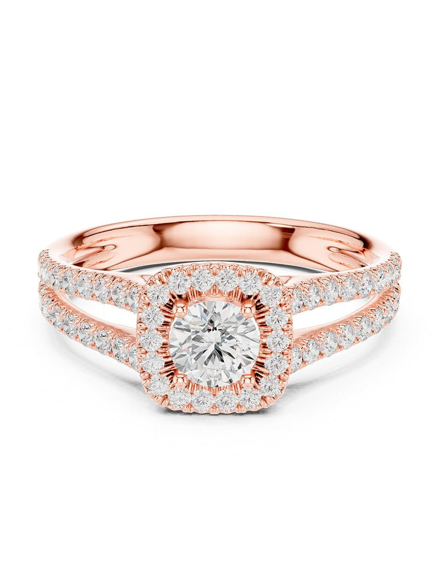 Anillo de compromiso - halo - AMORE457-RD-LG