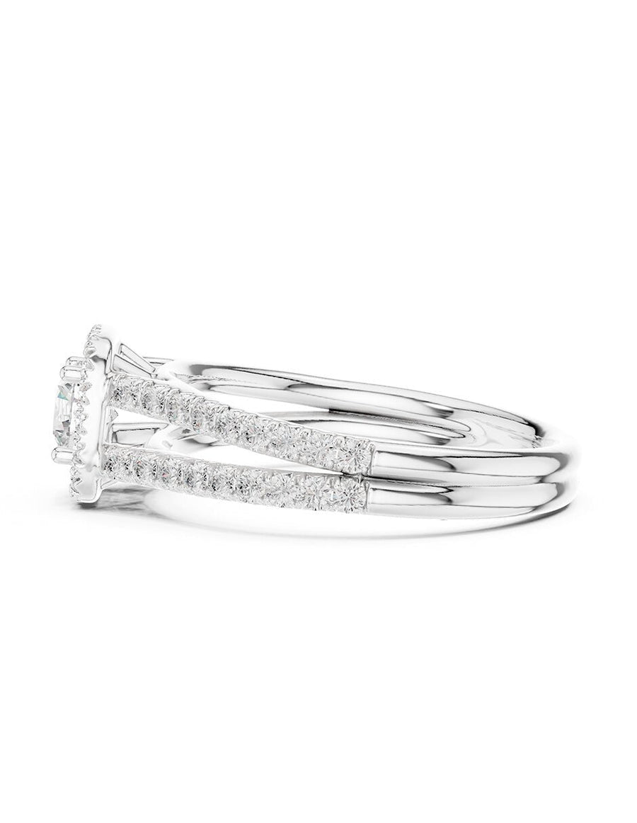 Anillo de compromiso - halo - AMORE457-RD-LG