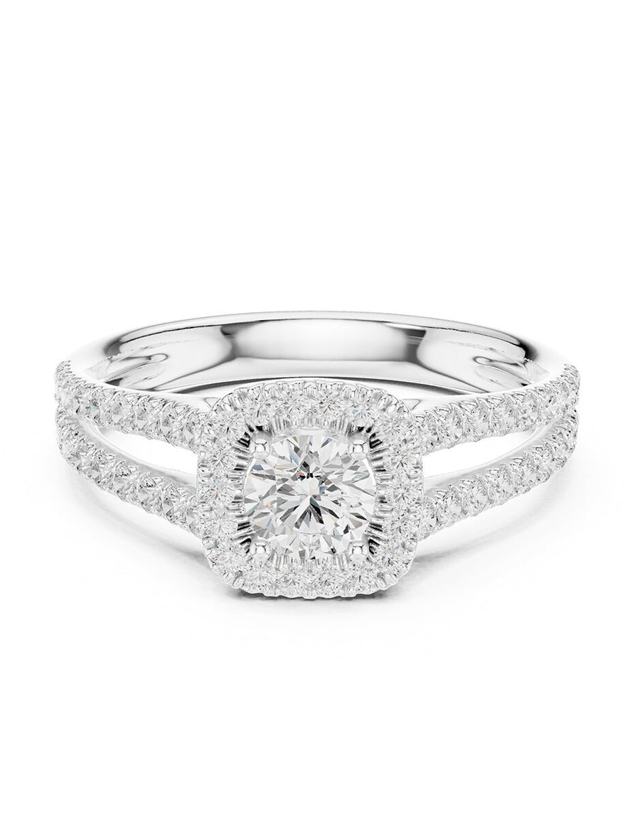 Anillo de compromiso - halo - AMORE457-RD-LG