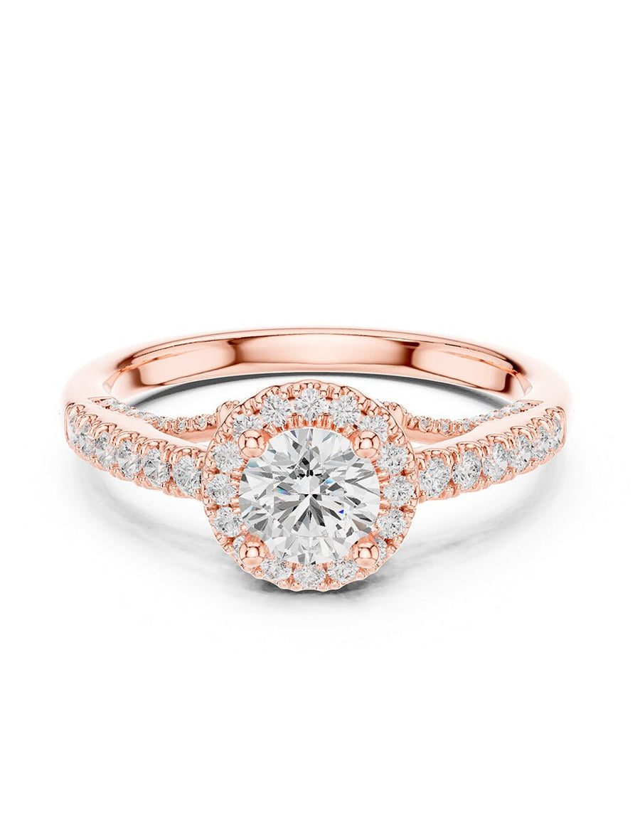 Anillo de compromiso - halo - AMORE458-RD-LG