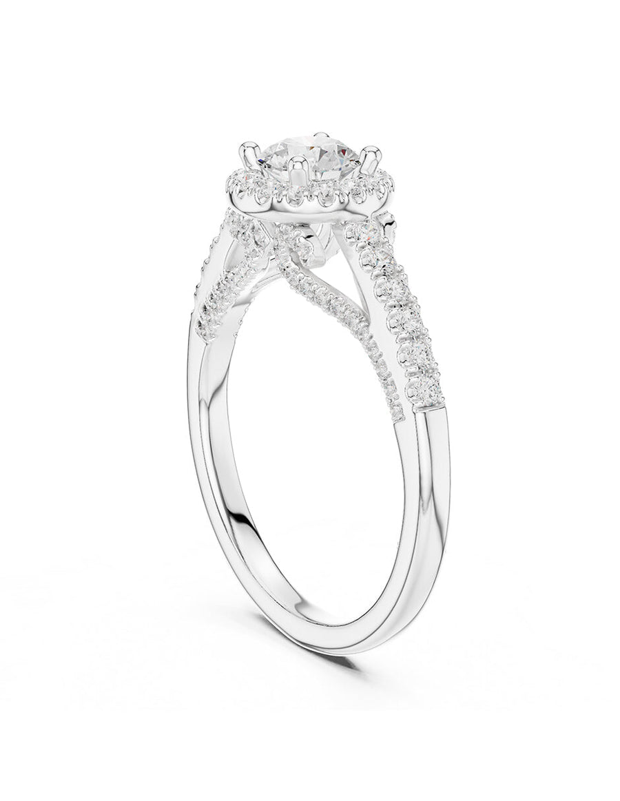 Anillo de compromiso - halo - AMORE458-RD-LG