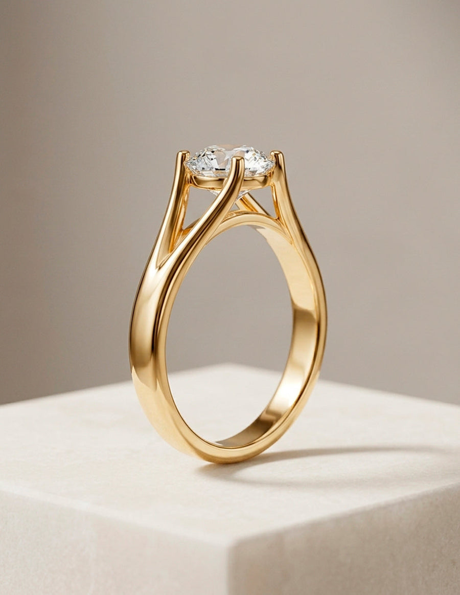 Anillo de Compromiso - solitario - AMORE46-RD-CZ