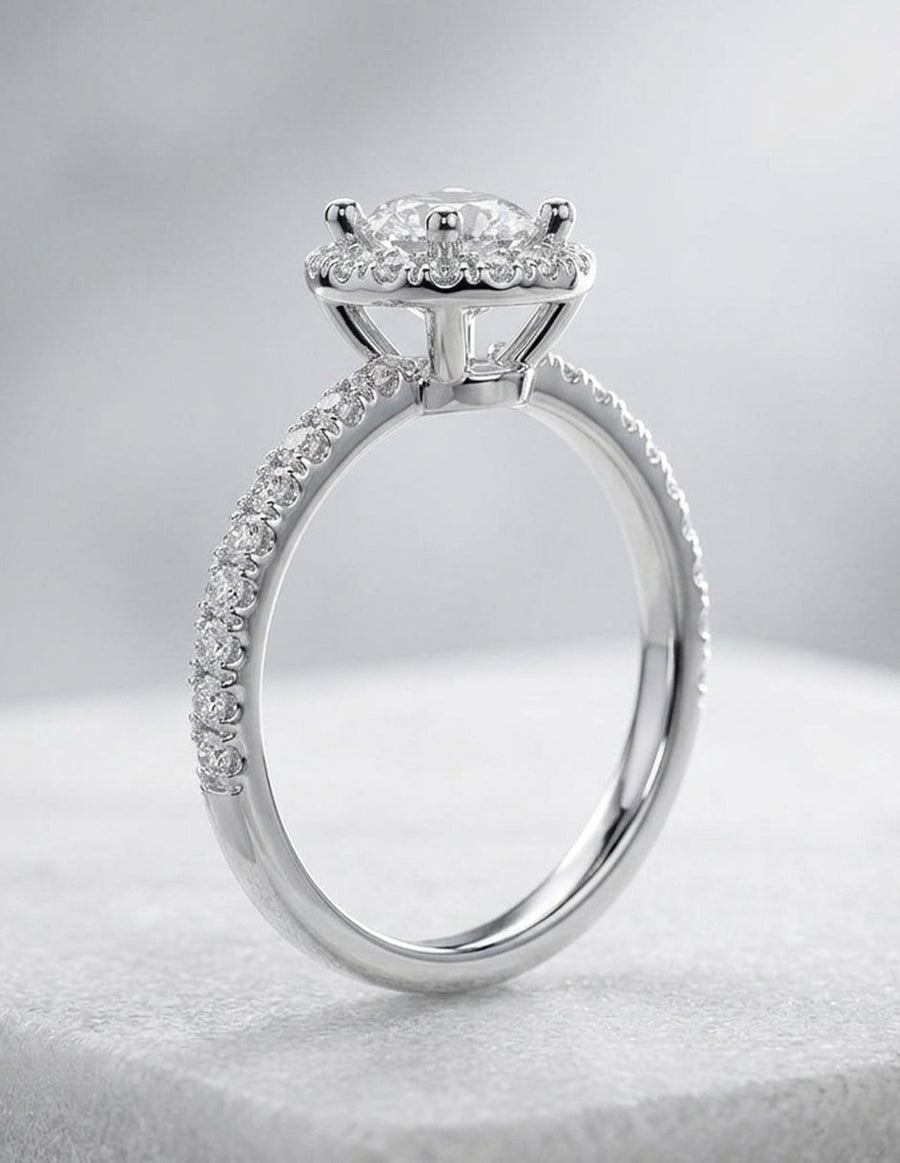 Anillo de compromiso - halo - AMORE460-RD-LG