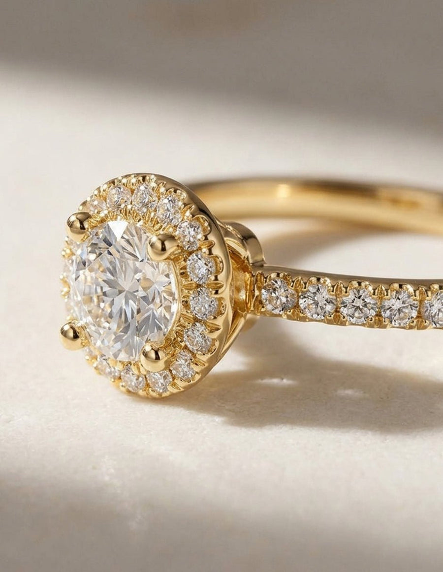 Anillo de compromiso - halo - AMORE460-RD-LG