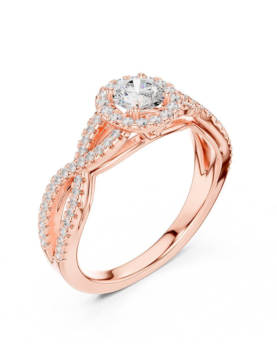 Anillo de compromiso - halo - AMORE461-RD-LG