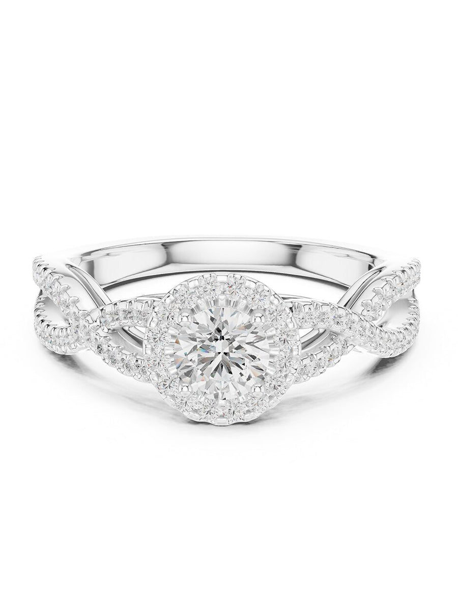 Anillo de compromiso - halo - AMORE461-RD-LG