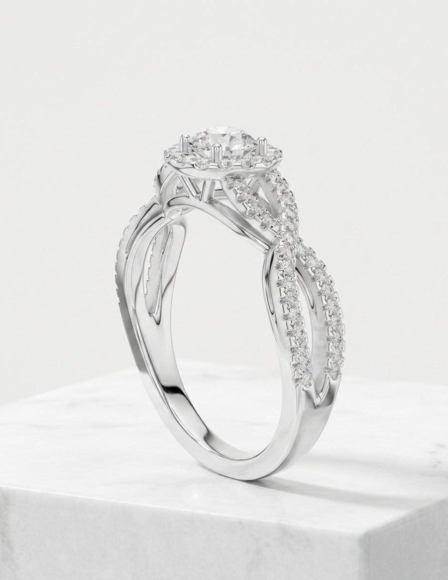 Anillo de compromiso - halo - AMORE461-RD-LG