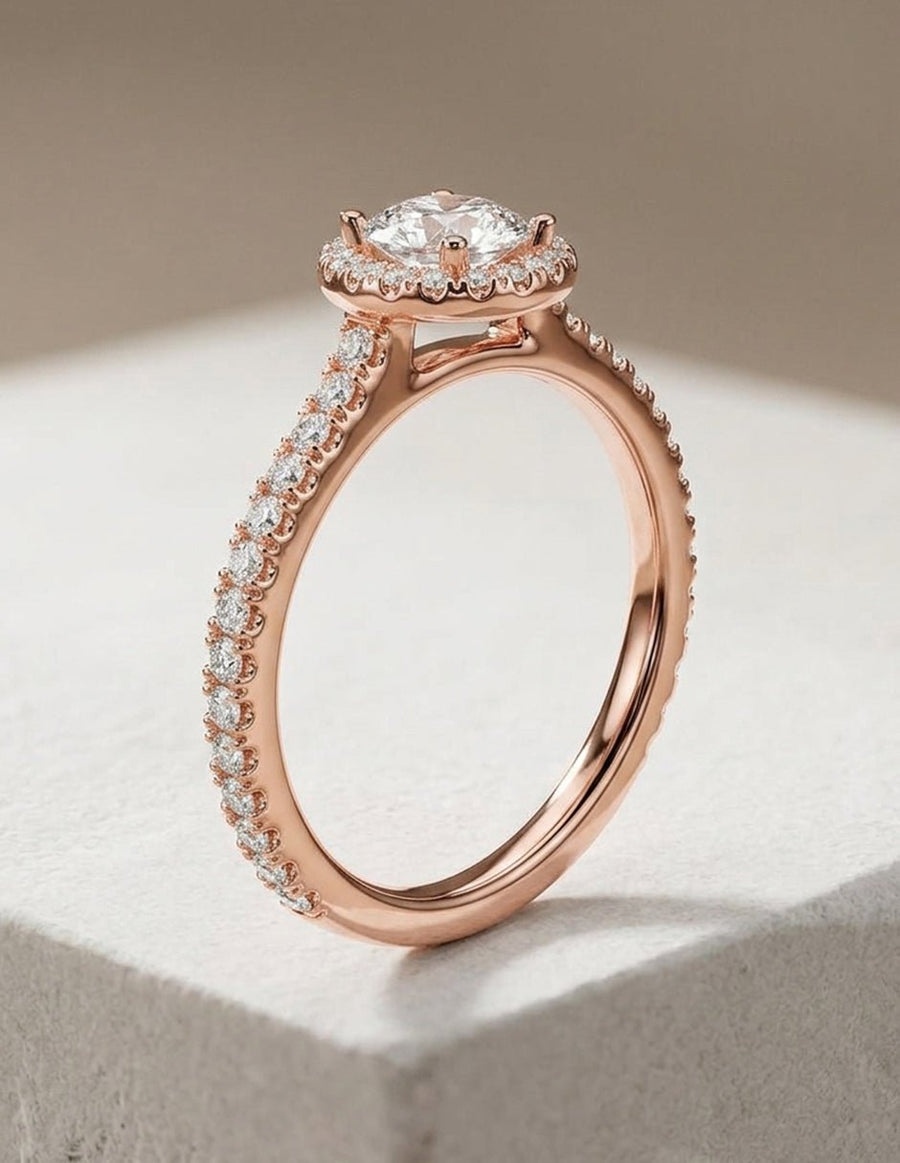 Anillo de compromiso - halo - AMORE462-RD-LG