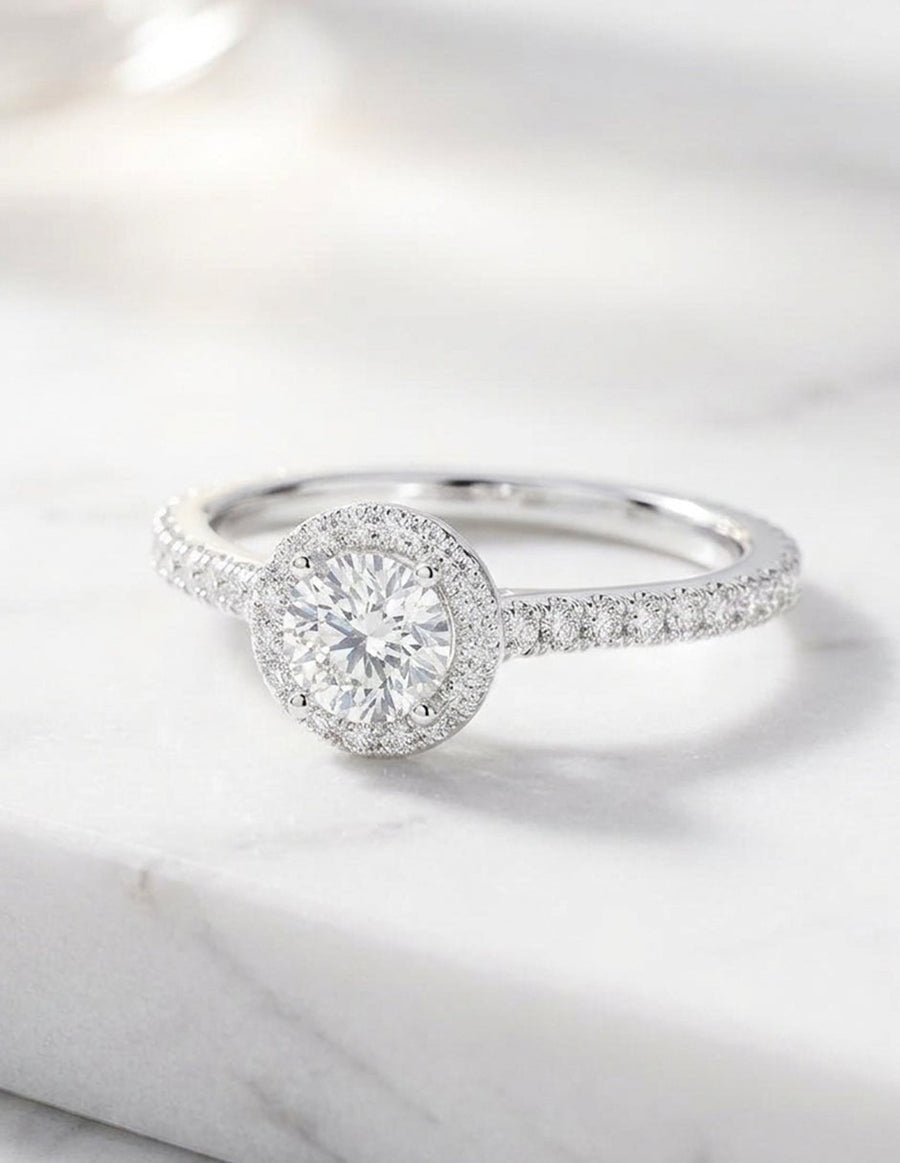 Anillo de compromiso - halo - AMORE462-RD-LG