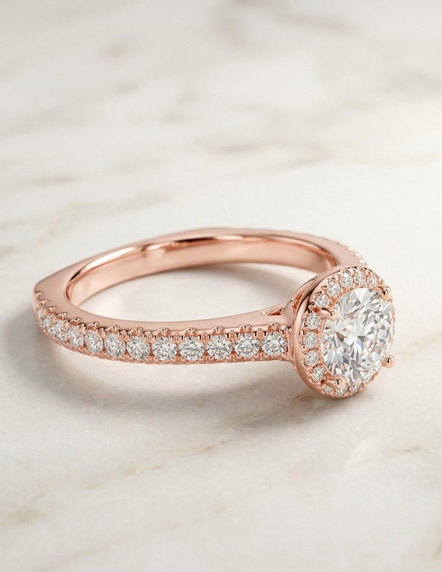 Anillo de compromiso - halo - AMORE463-RD-LG